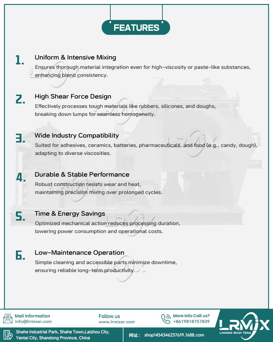 Key features of explosion-proof sigma kneader for battery materials and metal powder mixing
