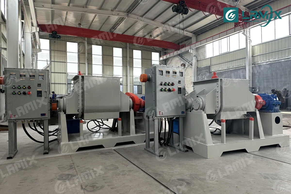 Two explosion-proof sigma kneaders installed at LRMIX factory for battery and metal powder mixing applications