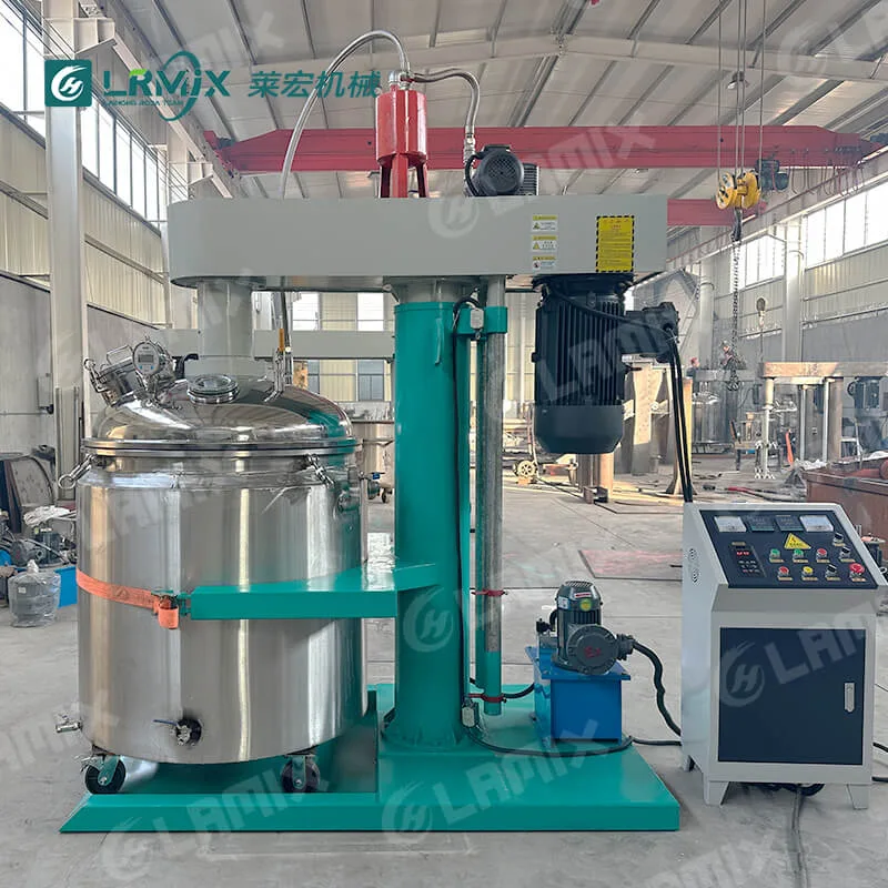 500L Vacuum High Speed Disperser with stainless steel tank and separate control panel