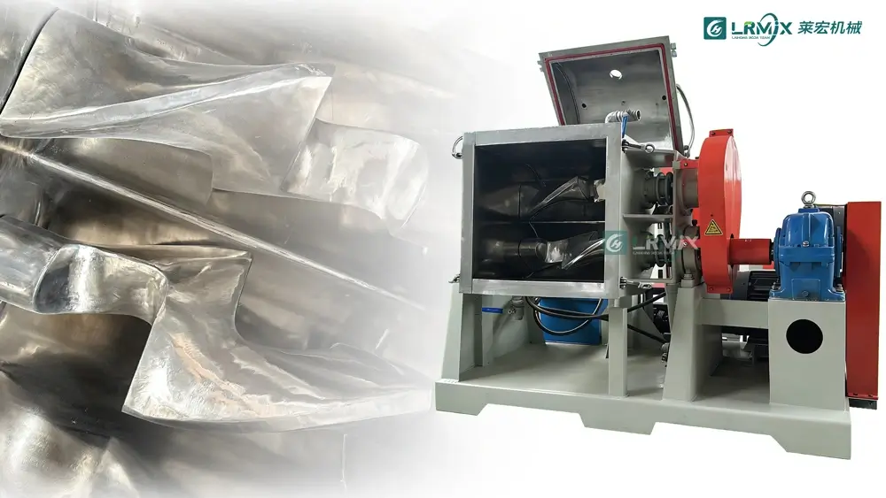 LRMIX 100L sigma kneader Z-blade interior stainless steel mixing chamber