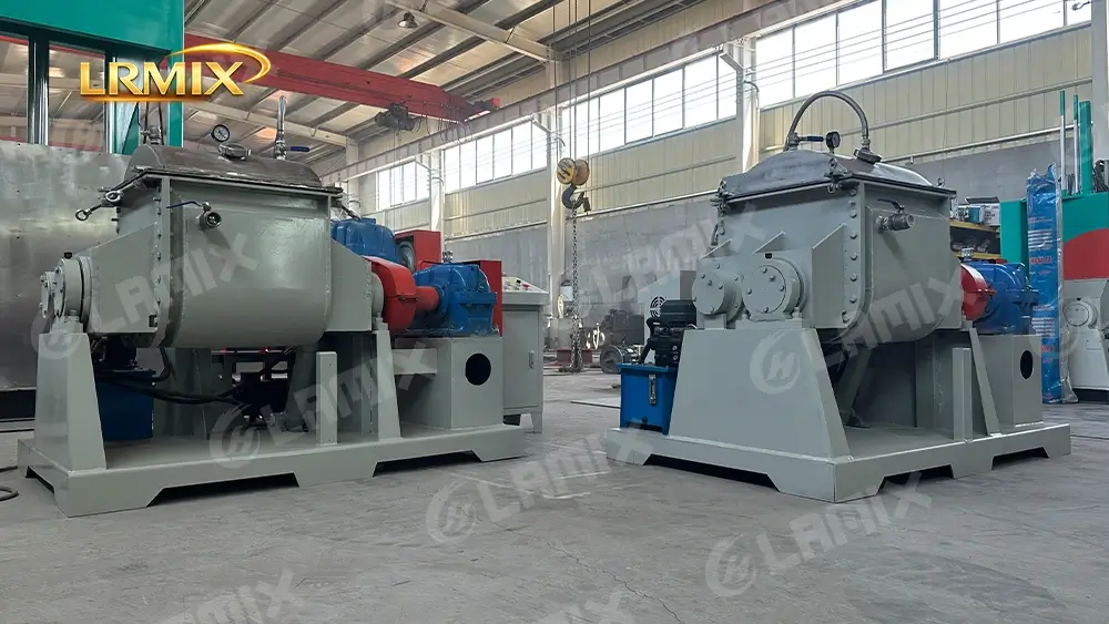 LRMIX 100L vacuum heating sigma kneader machines ready for delivery at Shandong factory