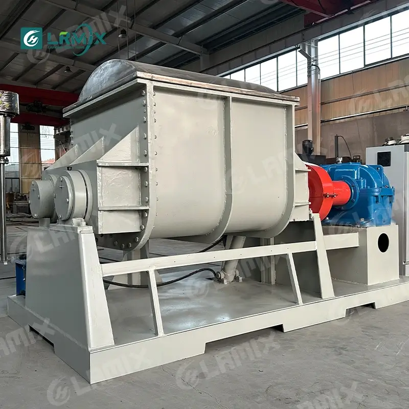 LRMIX 600L sigma kneader red motor and drive system close-up factory