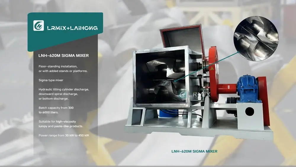 620 Liters industrial sigma mixer kneader with dual Z-blades for silicone gel