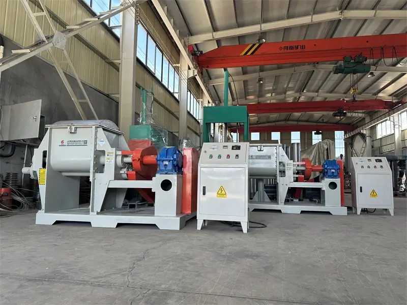Two LRMIX 100L Screw Kneaders Photographed Together