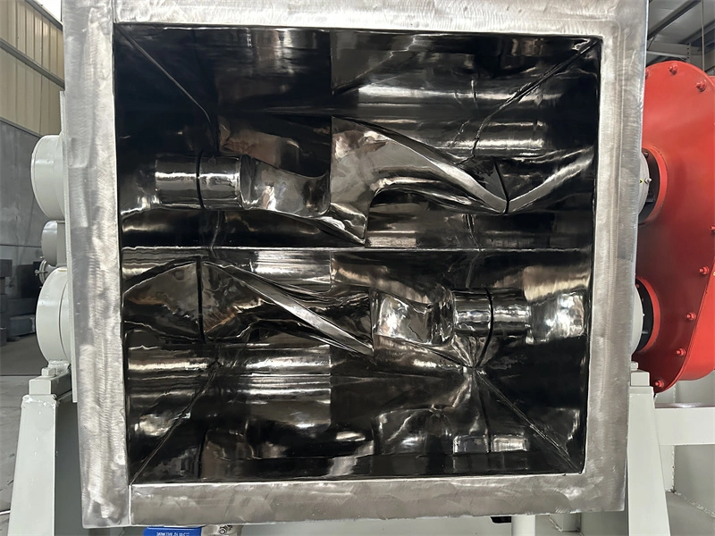 LRMIX 200L Tilting Kneader Mixing Chamber Interior with Twin Kneading Blades