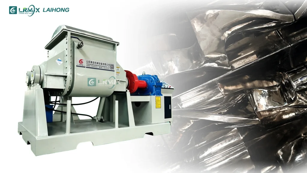 LRMIX 200L Tilting Kneader with Interior Blade Detail for Silicone Rubber Mixing